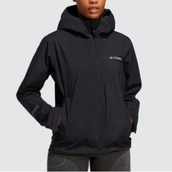 adidas Jackets & Blazers - *NWOT adidas Womens Xploric RAIN.RDY Hiking Nylon Jacket Black Size M Full Zip